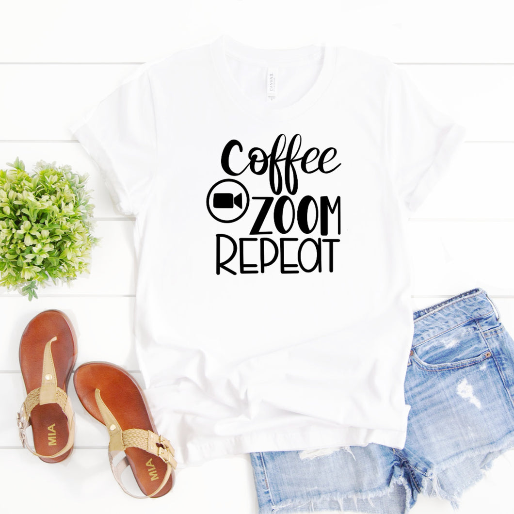 Social Distancing Shirt-Coffee Zoom Repeat