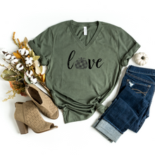 V-Neck: Love With Plaid Pumpkin