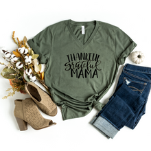 V-Neck: Thankful Grateful Mama-Plus Sizes