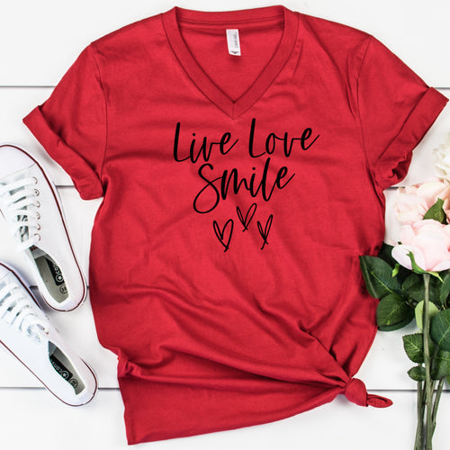 V-Neck: Live Love Smile