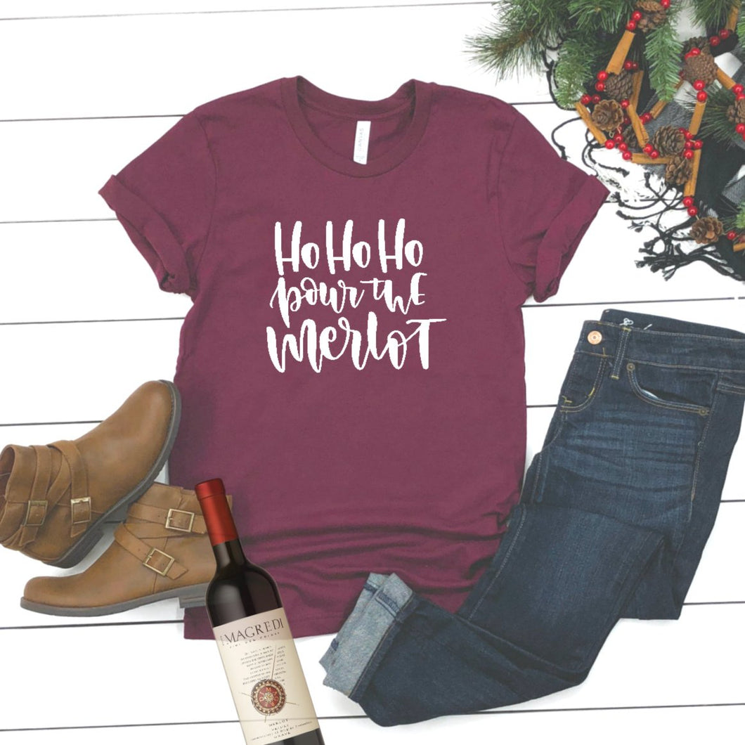 Ho Ho Ho Pour The Merlot-Plus Sizes