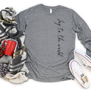 Joy To The World (Vertical)-Long Sleeve-Plus Sizes