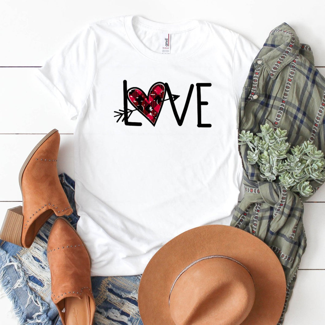 Love With Distressed Arrow Heart