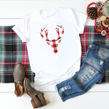 Red & White Plaid Deer