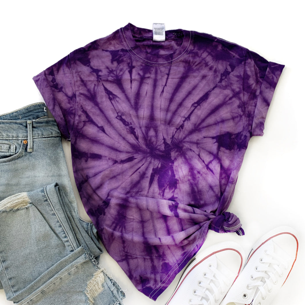 Fun Tie-Dye Tee-Spider Purple