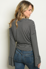 Striped Wrap Long Sleeve