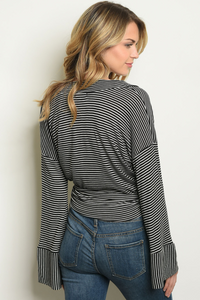 Striped Wrap Long Sleeve