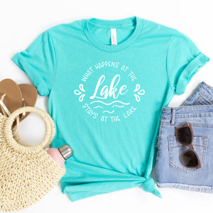 What Happens At The Lake Stays At The Lake (White)-Plus Sizes