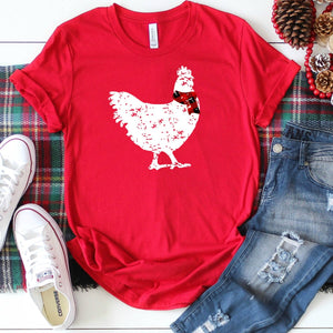 White Chicken With Scarf-Plus Sizes