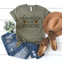 Chocolate Is My Valentine With Leopard Print Hearts-Plus Sizes