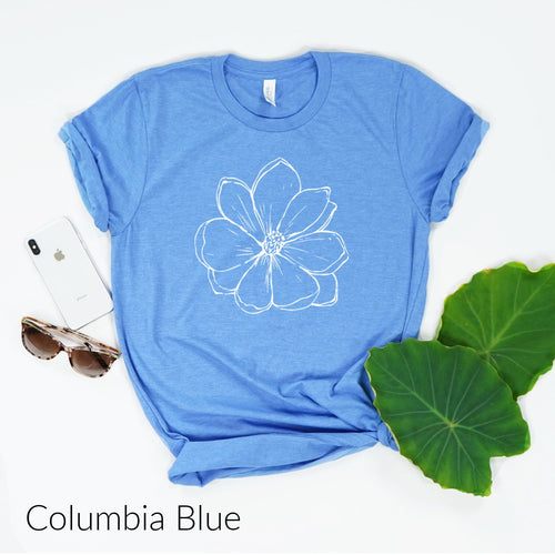 Flower Outline (White)-Plus Size