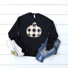 Cream Plaid Pumpkin Crewneck Sweatshirt
