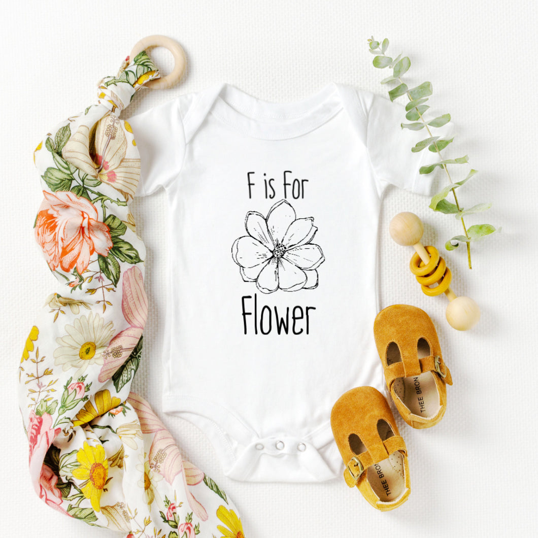 F is for Flower Onesie