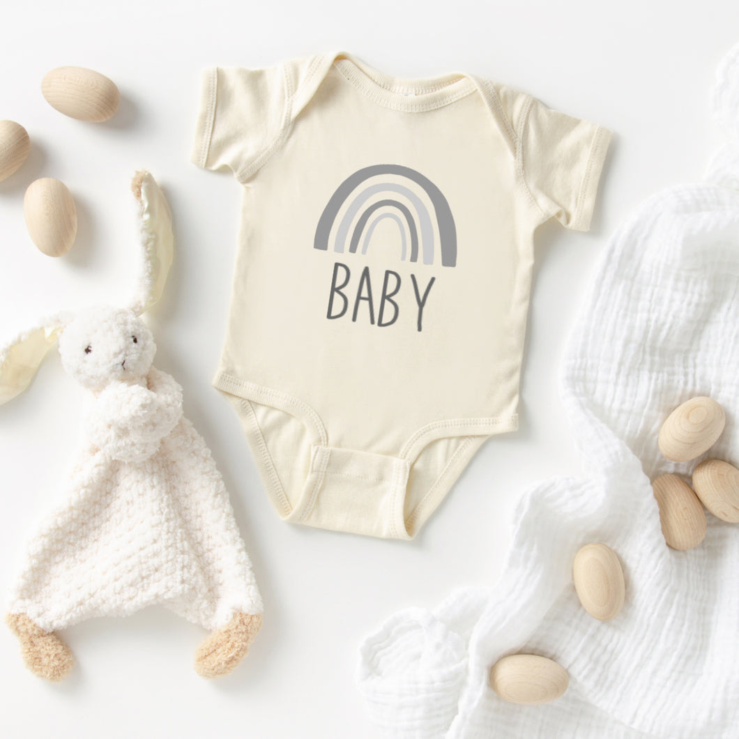 Baby with Rainbow Onesie
