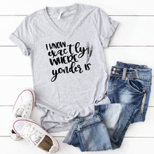 V-Neck: I Know Exactly Where Yonder Is-Plus Sizes
