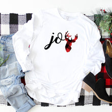 Joy Plaid Deer-Long Sleeve