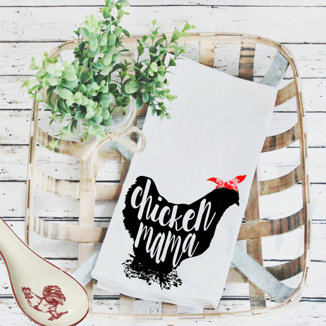 Tea Towels- Chicken Mama, Graphic Tea Towels