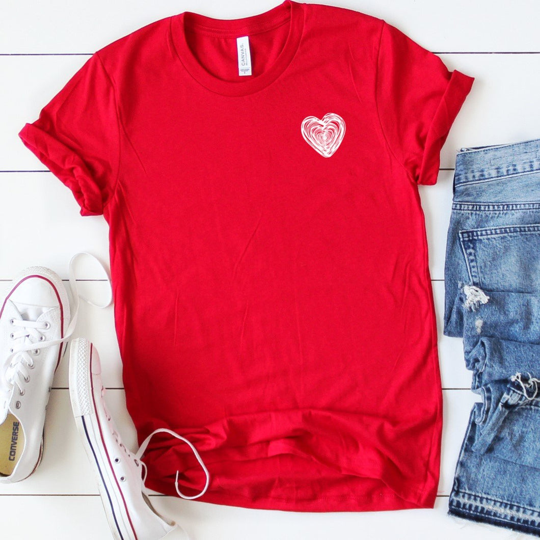 Mini White Scribble Heart
