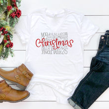 V-Neck: Christmas With Grey Christmas Words