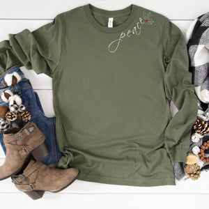 Peace With Holly-White (Collar)-Long Sleeve