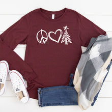 Peace Love Christmas (White)-Long Sleeve-Plus Sizes