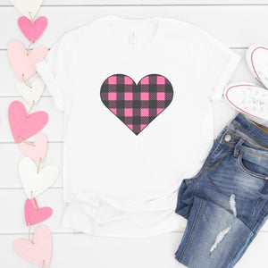Pink Plaid Heart-Plus Sizes