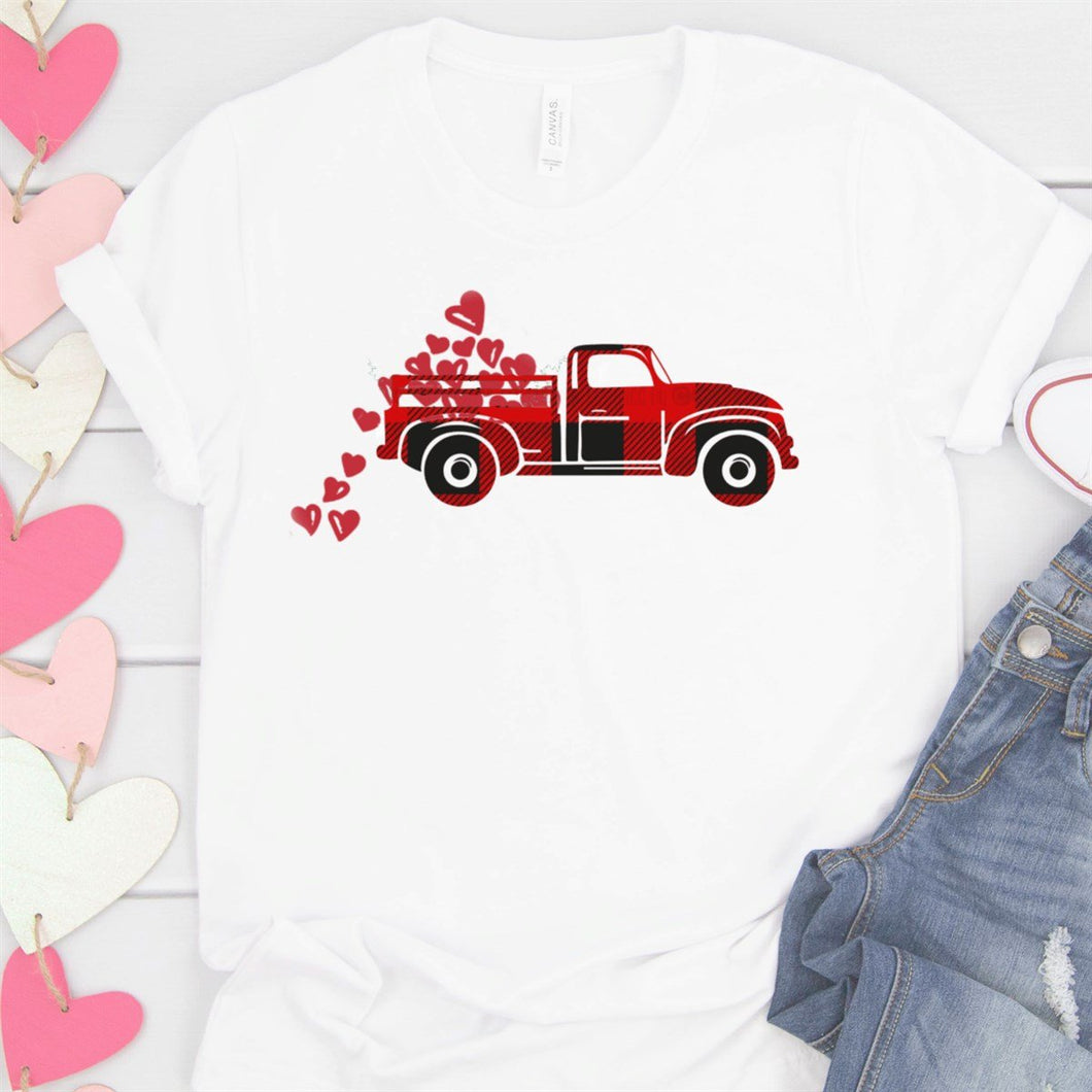 Plaid Heart Truck-Plus Sizes