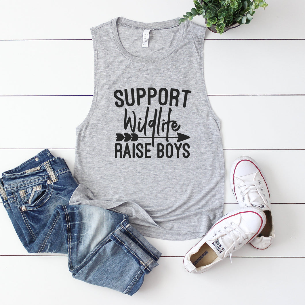 Support Wildlife Raise Boys-Muscle Tank