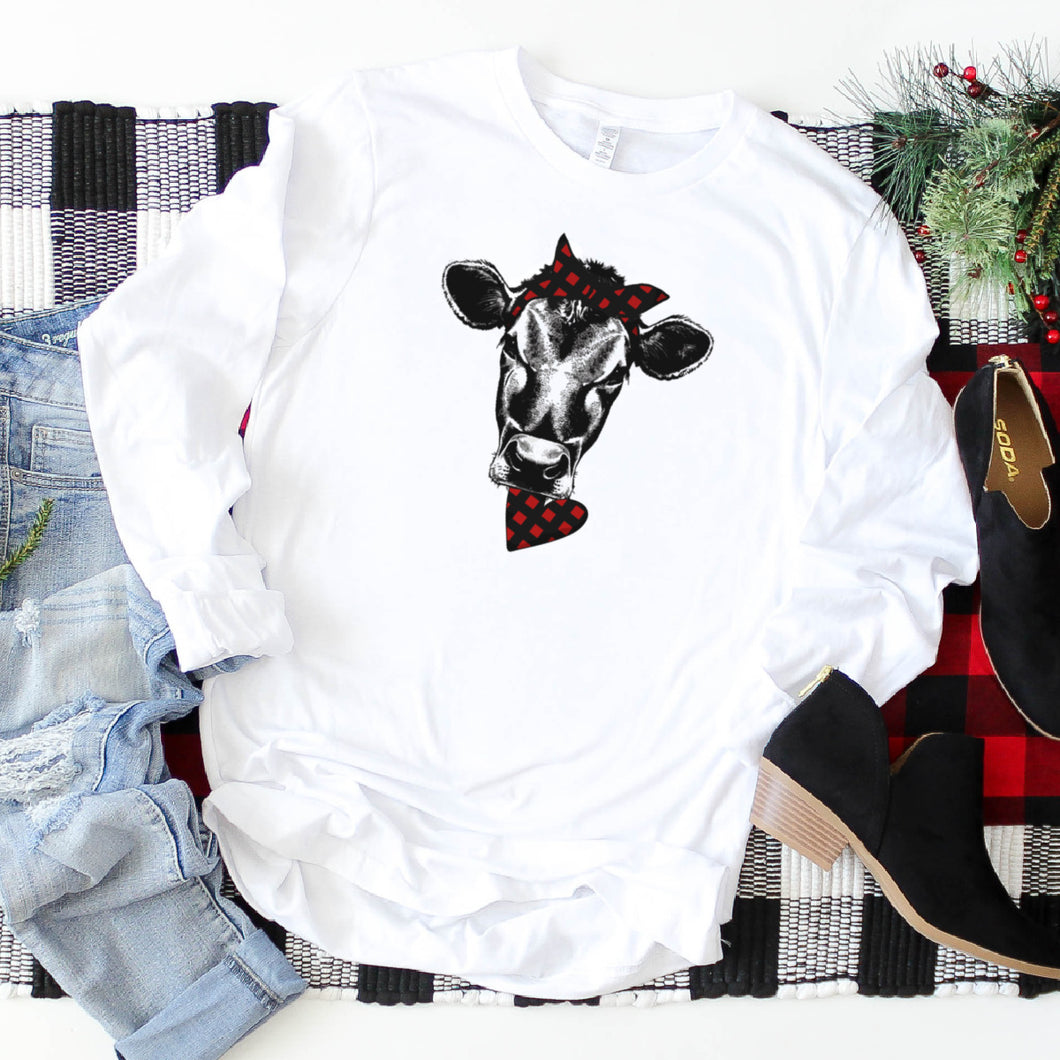 Long Sleeve: Valentine Cow-Plus Sizes